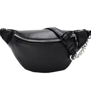 Black leather fanny pack
